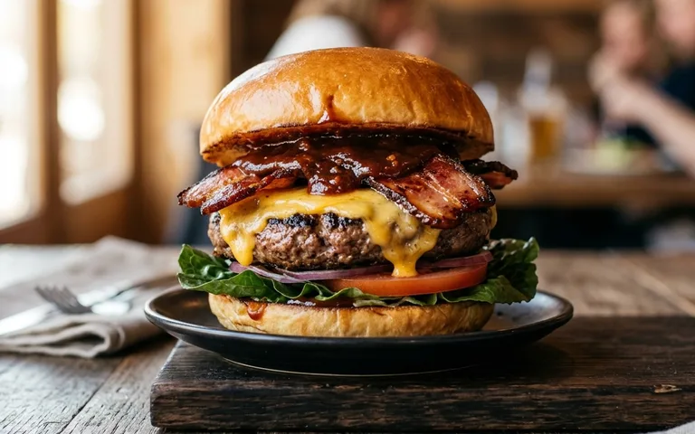 A BBQ bacon burger