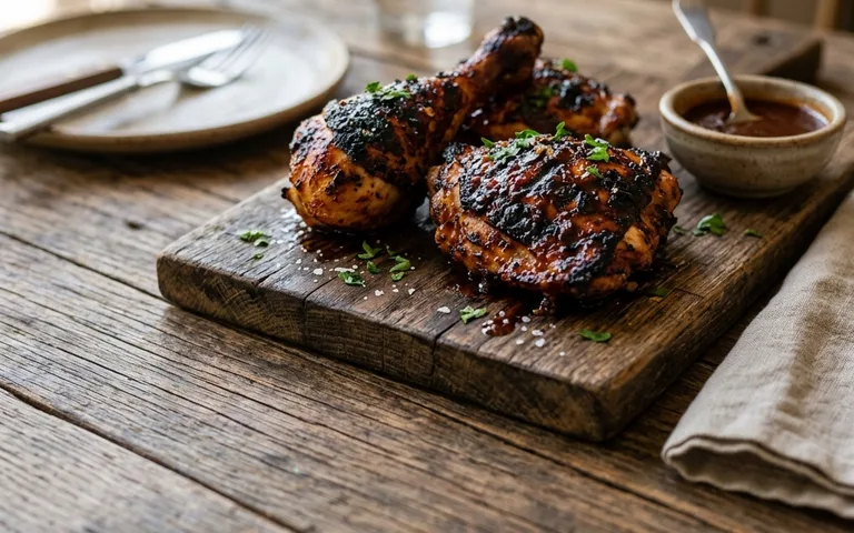 Grilled barbecue chicken breasts