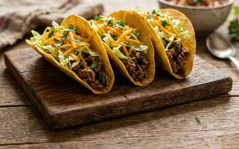 Beef tacos with toppings