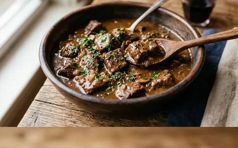 Beef tips in gravy