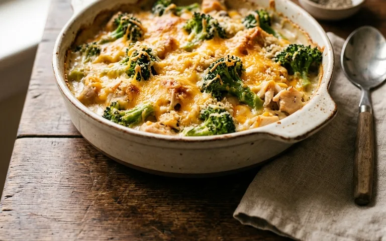 Chicken and broccoli casserole with cheese sauce