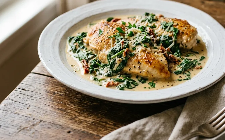 Chicken Florentine in creamy spinach sauce
