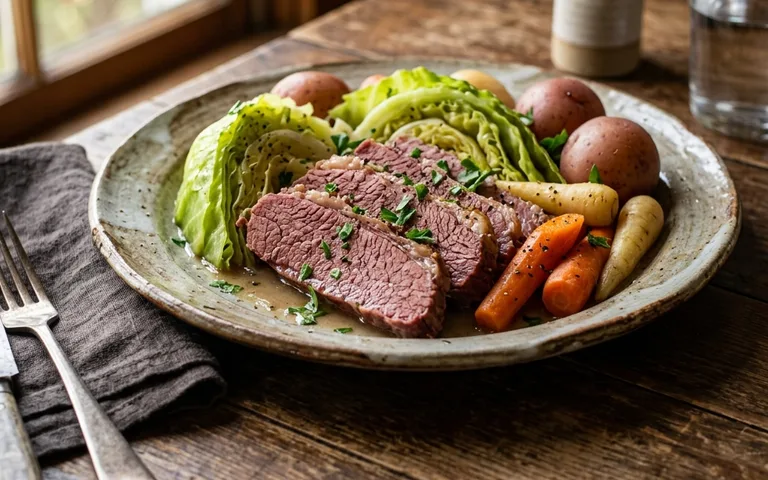 A sliced beef brisket