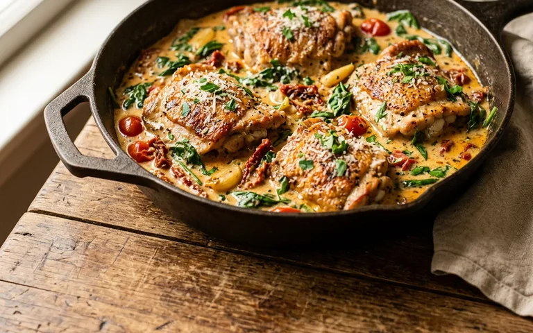 Chicken breasts in creamy Tuscan garlic Parmesan sauce
