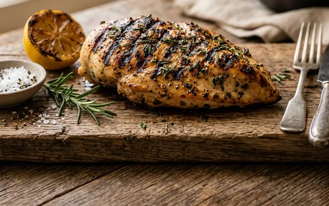 Grilled marinated chicken breasts