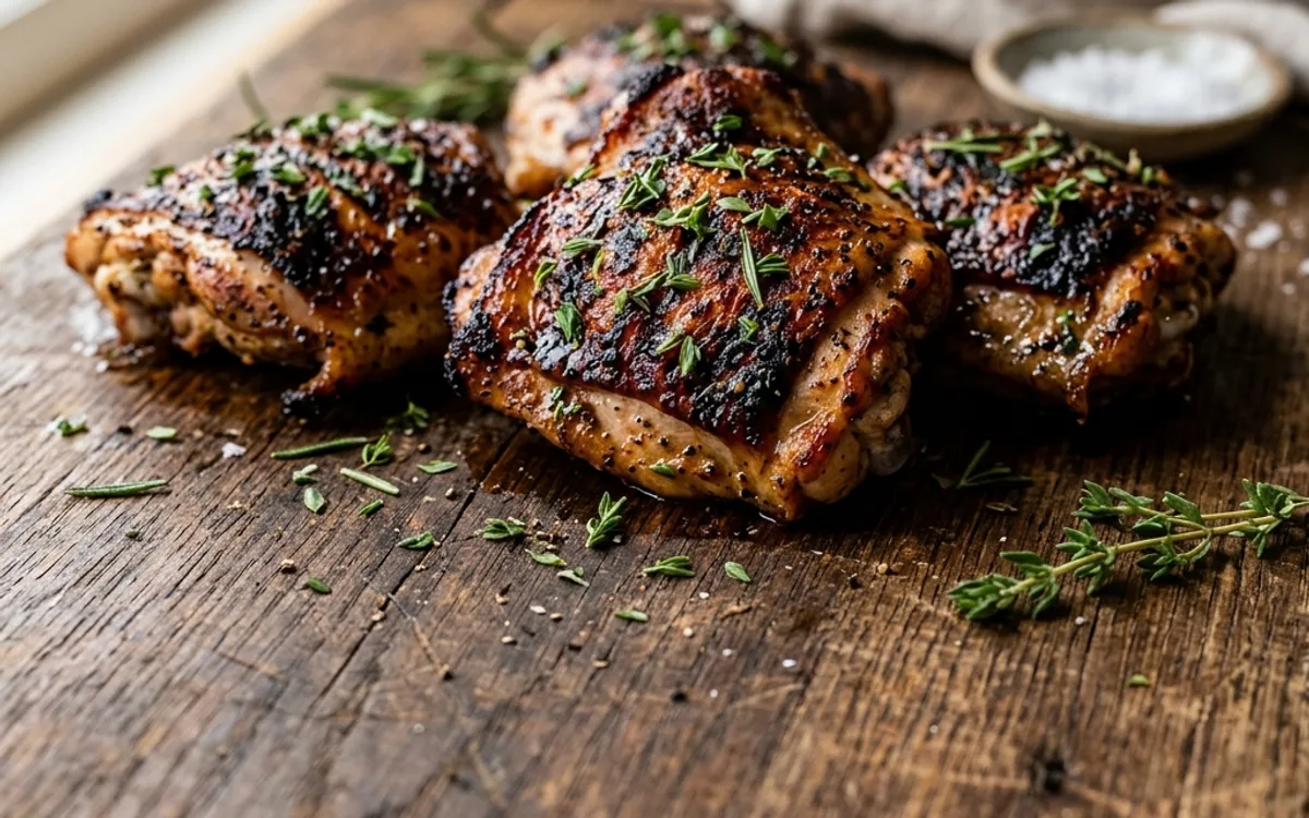Grilled marinated chicken thighs