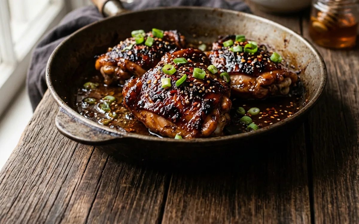 Honey garlic chicken with broccoli and bell pepper