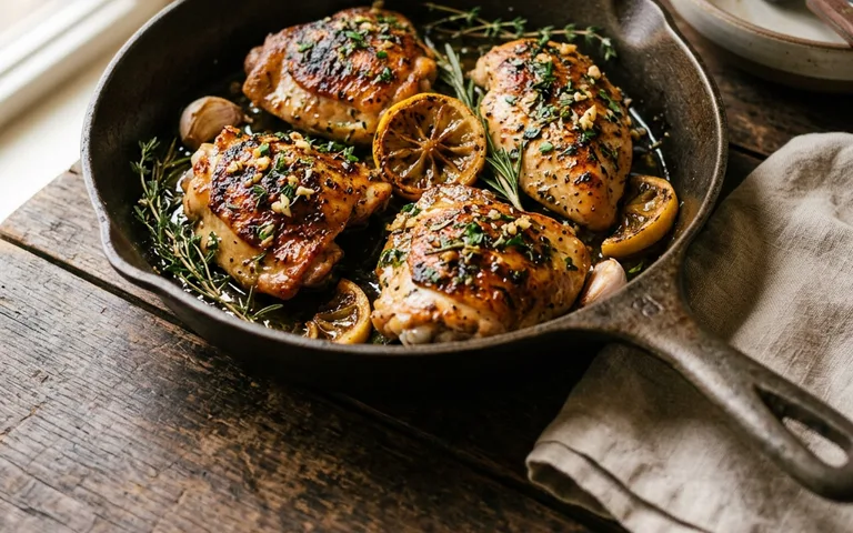 Skillet chicken breasts with lemon garlic butter sauce