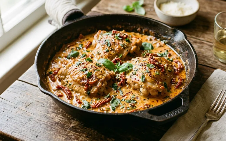 Chicken in creamy sun-dried tomato Parmesan sauce