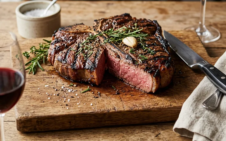 A seared porterhouse steak