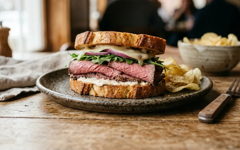 A roast beef sandwich
