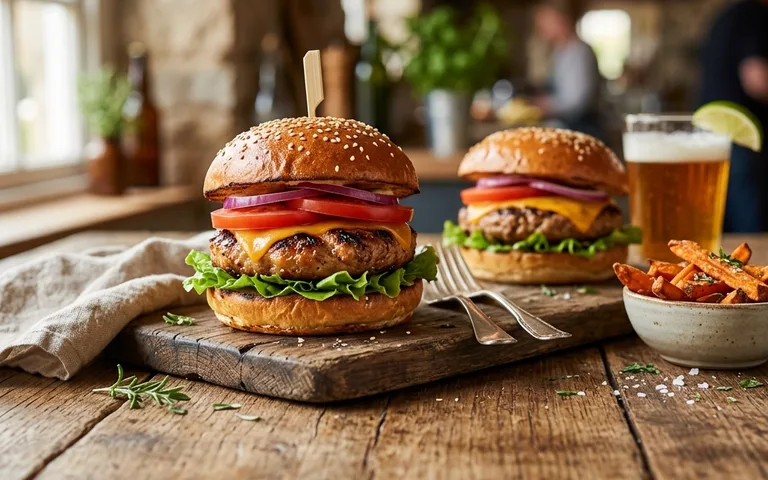 A cooked turkey burger patty on a bun